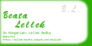 beata lellek business card